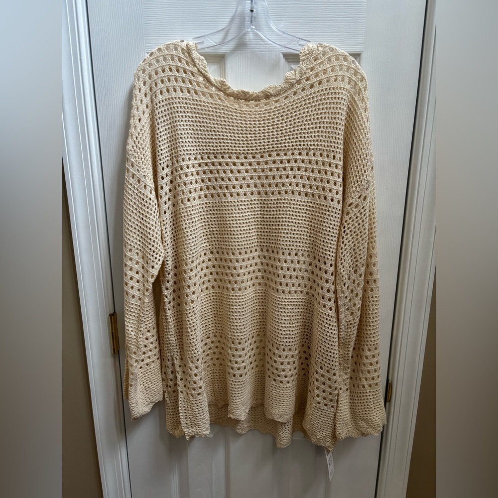 Cupshe Women's Seaside Crocheted Cutout Long Sleeve  Cover-Up, Size L, NWT - Picture 4 of 4